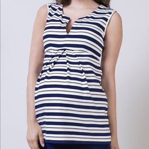 Isabella Oliver navy white strip tank sz S